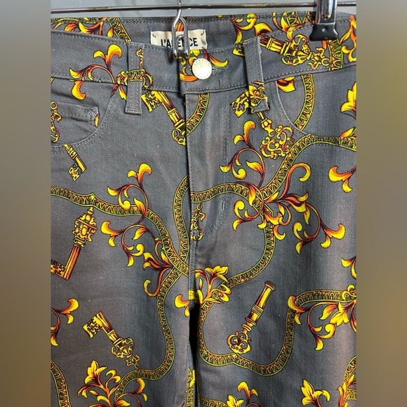 NWT L’Agence 25 Margot High Rise Ankle Skinny Jeans Key Chain Print Gray Grey - Picture 2 of 8